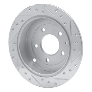 Mazda Millenia Brake Rotor (1) - Rear Left - R1 Concepts - Drilled & Slotted - Silver - `95-`02